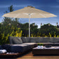 Outsunny Solar Illumination Shade: LED Lighted Patio Umbrella with 4 Lighting Modes, USB Charging Outdoor Deck Khaki | The Comfy Couch Canada