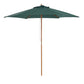 Outsunny Wood Patio Umbrella: 8FT Round Market Garden Parasol with Bamboo Ribs & Top Vent, Dark Green | The Comfy Couch Canada