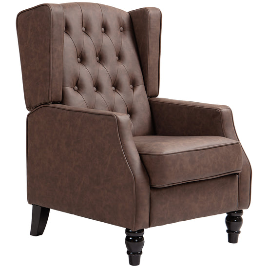 HOMCOM Faux Leather Armchair, Modern Accent Chair with Thick Padding for Living Room, Bedroom, Home Office, Brown | The Comfy Couch Canada