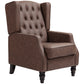 HOMCOM Faux Leather Armchair, Modern Accent Chair with Thick Padding for Living Room, Bedroom, Home Office, Brown | The Comfy Couch Canada