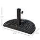 Outsunny Half Round Patio Umbrella Base: 20" Decorative Resin Outdoor Stand Holder, Bronze | The Comfy Couch Canada