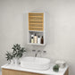 HOMCOM Wall Mounted Bathroom Cabinet Storage Bamboo Slat Door Adjustable Shelf White | The Comfy Couch Canada
