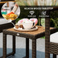 Outsunny 3 Pieces Wicker Patio Furniture Set, Rattan Bistro Set w/ Acacia Wood Table & Removable Cushions, White | The Comfy Couch Canada