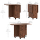 HOMCOM Drop Leaf Dining Table, Mobile Folding Table on Wheels with Drawers and Cabinet for Dining Room, Kitchen, Brown | The Comfy Couch Canada