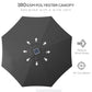 Outsunny LED Patio Umbrella, Lighted Deck Umbrella with 4 Lighting Modes, Solar & USB Charging, Charcoal Grey | The Comfy Couch Canada