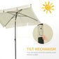 Outsunny Patio Umbrella: 7x4ft Rectangular Aluminum Tilt UV Protection Beige | The Comfy Couch Canada