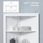 kleankin Modern Corner Bathroom Cabinet: Doors, Cupboard & 3-Tier Shelving for Space-Efficient Storage, White Elegant Unit | The Comfy Couch Canada