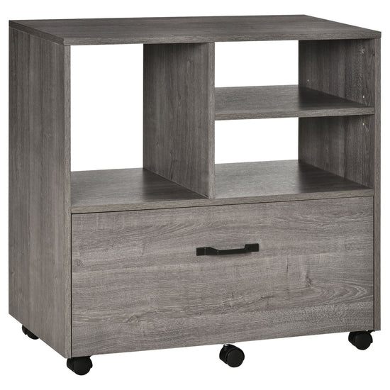 Vinsetto Lateral File Station: Mobile Cabinet with Printer Stand for Letter/Legal File & Office Supply Storage, Grey | The Comfy Couch Canada