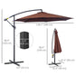 Outsunny Offset Patio Umbrella: Φ10&