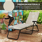Outsunny Foldable Lounge Chair, Reclining Patio Sun Lounger with 6-Position Adjustable Back, Beige