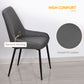HOMCOM Mid-Century Dining Chair Pair: Grey PU Leather Padded Seats, Metal Legs, Modern for Kitchen Home Office | The Comfy Couch Canada