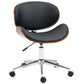Vinsetto Stylish Home Office Chair Faux Leather Bentwood Desk Chair 360° Swivel Adjustable Height Wheels Black | The Comfy Couch Canada