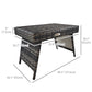 Outsunny Rattan Foldable End Table Outdoor Metal Frame Patio Wicker Coffee Table for Poolside Lawn Garden Mixed Grey | The Comfy Couch Canada
