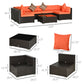 Outsunny 7 Pieces Patio Furniture Set, Rattan Outdoor Conversation Set Garden Wicker Sofa Set Sectional Furniture w/Cushion | The Comfy Couch Canada