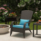 Outsunny Patio Wicker Adirondack Chair, Outdoor Rattan Muskoka Chair with Cushions for Patio, Garden, Backyard Turquoise | The Comfy Couch Canada