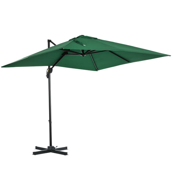 Outsunny Square Hanging Offset Patio Umbrella: 8&