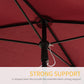 Outsunny Patio Umbrella: 7x4ft Rectangular Aluminum Adjustable Tilt UV Protection Wine Red | The Comfy Couch Canada