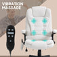 Vinsetto 6 Point Vibrating Massage Office Chair High Back Executive Chair with Reclining Back, Swivel Wheels, White | The Comfy Couch Canada
