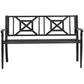 Outsunny Steel Garden Bench 2-person Outdoor Loveseat Black Durable Patio Furniture for Lawn Deck Yard Porch Entryway | The Comfy Couch Canada