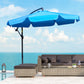 Outsunny 9FT Cantilever Patio Umbrella: Offset Design with Easy Tilt, Cross Base & 8 Ribs for Outdoor Shade, Blue | The Comfy Couch Canada