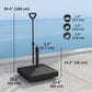 Outsunny Patio Umbrella Base with Adjustable Wheels and Handle, Outdoor Patio Umbrella Stand, Filled Up to 121lbs with Stand, 99lbs with Water for Garden Poolside, Black | The Comfy Couch Canada