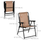 Outsunny Outdoor Folding Chair, Bungee Sling Foldable Chair with Armrests, Folding Lawn Chair for Camping, Garden, Pool, Beach, Backyard, Beige | The Comfy Couch Canada