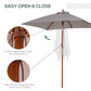 Outsunny Square Fir Wood Patio Umbrella: 6.6x5ft Tilt Mechanism with 6 Ribs Sunshade, Grey | The Comfy Couch Canada