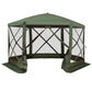 Outsunny 12x12 Pop Up Canopy Tent, Screened Gazebo with Mesh Sidewalls, Carry Bag for Camping & Outdoor Dining, Green | The Comfy Couch Canada