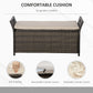 Outsunny 2-In-1 Outdoor PE Rattan Storage Bench, 27 Gallon Patio Wicker Furniture, Basket Box with Handles and Cushion Cream | The Comfy Couch Canada