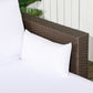 Outsunny 3pcs Modern Rattan Sofa Set, Wicker Patio Furniture Set with Coffee Table, Cushions, Pillows | The Comfy Couch Canada