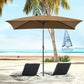 Outsunny Rectangle Patio Umbrella: 6.5x10ft Aluminum Tilt Garden Parasol Crank Coffee | The Comfy Couch Canada