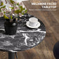 HOMCOM Adjustable Bar Table for 2, Round Pub Table with Steel Base for Home Bar, Small Dining Room, Black Marble | The Comfy Couch Canada