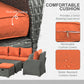 Outsunny 6 Pieces Patio Wicker Sofa Sets, Outdoor Sectional Furniture Set, Include 3-Seat Sofa, 2 Adjustable Recliners, 2 Footstools | The Comfy Couch Canada
