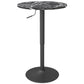 HOMCOM Adjustable Bar Table for 2, Round Pub Table with Steel Base for Home Bar, Small Dining Room, Black Marble | The Comfy Couch Canada