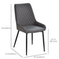 HOMCOM Mid-Century Dining Chair Pair: Grey PU Leather Padded Seats, Metal Legs, Modern for Kitchen Home Office | The Comfy Couch Canada