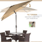 Outsunny Rectangle Patio Umbrella: 6.5x10ft Aluminum Tilt Outdoor Sunshade Canopy with Crank, Tan | The Comfy Couch Canada