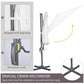 Outsunny Offset Patio Umbrella: 10ft Cantilever Sun Shade Cross Base 361å¡ Rotation White Poles | The Comfy Couch Canada