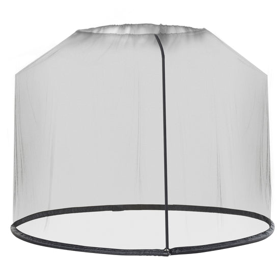 Outsunny 7.5ft Patio Umbrella Screen, Mosquito Net with Door, Easy Setup, for Outdoor Dining - Black | The Comfy Couch Canada