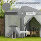 Outsunny Hexagon Party Tent, Patio Gazebo with Netting Mesh, Dark Grey | The Comfy Couch Canada