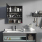 Kleankin Black Wall Cabinet: Bathroom Mirror Cabinet with Stainless Steel Frame, Single Door & Storage Shelves | The Comfy Couch Canada