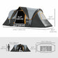 Outsunny Family Camping Tent for 5-6 Person with Lighting Hook & Carrying Bag in Cream | The Comfy Couch Canada
