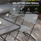 Outsunny Patio Dining Set 5 Pieces Foldable Table and Chairs Glass Top Rectangle Table Stackable Chairs Grey | The Comfy Couch Canada