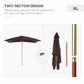 Outsunny 7x10ft Wooden Rectangle Patio Umbrella: Coffee Market Garden Parasol Outdoor Sunshade Canopy | The Comfy Couch Canada