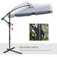 Outsunny 9FT Offset Cantilever Patio Umbrella: Dark Grey Easy Tilt Cross Base 8 Ribs UV Protection Outdoor Sun Shade | The Comfy Couch Canada