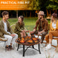 Outsunny 30" Outdoor Fire Pit Bowl, Round Fire Pit with Lid, Log Grate, Poker for Backyard, Camping, Picnic, Bronze | The Comfy Couch Canada