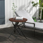 Outsunny Foldable Rattan Side Table Outdoor PE Wicker End Table ë?23.6" x 27.6" H Brown Patio Furniture | The Comfy Couch Canada