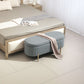 HOMCOM Upholstered Bedroom Bench, Channel Tufted Ottoman Bench with Thick Padding and Metal Legs, Grey | The Comfy Couch Canada