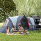 Outsunny 5-6 Person Outdoor Camping Tent, Dome Tent W/ Build-in Bag, Lighting Hook, Carrying Bag for Camping, Hiking & Traveling | The Comfy Couch Canada