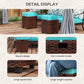Outsunny 2 PCS Patio Wicker Ottoman Set, Square Outdoor PE Rattan Footrest with Removable Cushion for Backyard, Sky Blue | The Comfy Couch Canada
