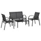 Outsunny 4-Piece Patio Furniture Set Garden Conversation Set with Loveseat, Single Chairs and Coffee Table | The Comfy Couch Canada